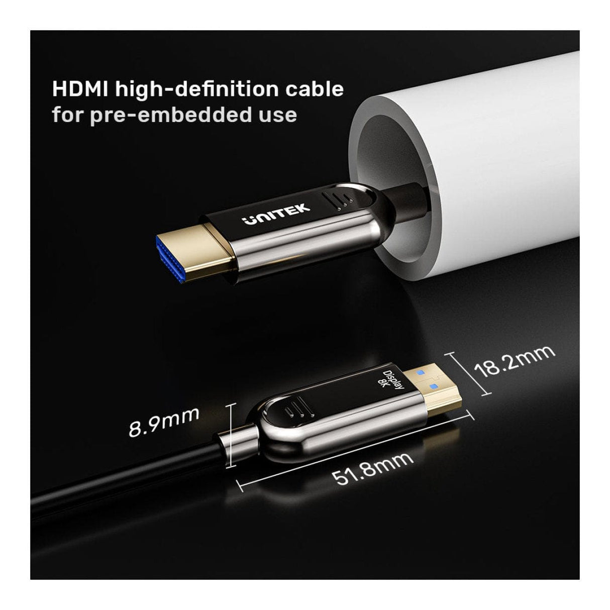 Unitek 20m 8K Fiber Optic HDMI Cable C11085GY01-20M