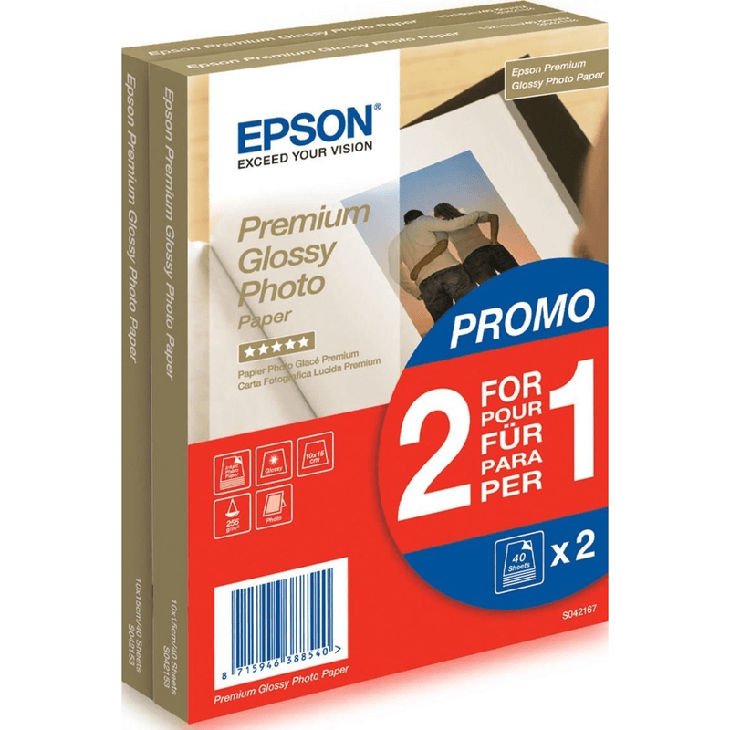 Epson Premium Glossy 10x15cm 80-sheet Photo Paper C13S042167