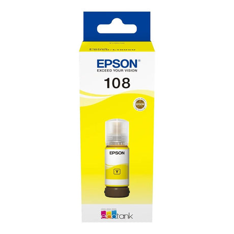 Epson 108 Ink Bottle Yellow EcoTank Original 70ml Single-pack C13T09C44A