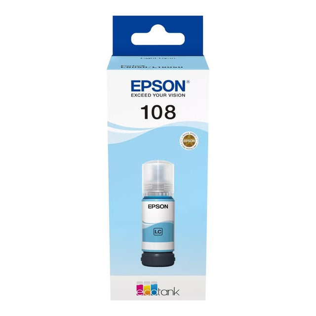 Epson 108 Ink Bottle Light Cyan EcoTank Original 70ml Single-pack C13T09C54A