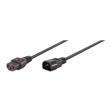 Scolmore IEC Lock PC3874 2m C14 Dual-Lock to C15 Locking Power Cable Black C14-C15-2M-LK-BK