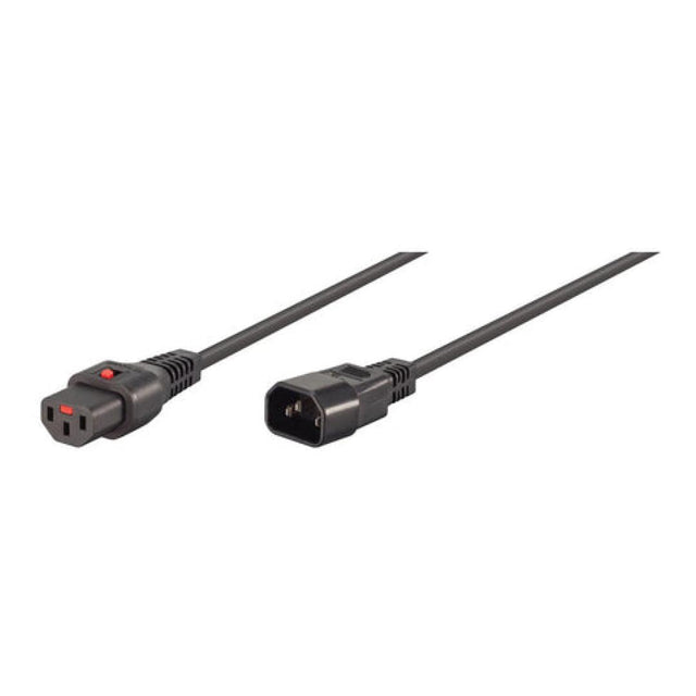 Scolmore IEC Lock PC3874 2m C14 Dual-Lock to C15 Locking Power Cable Black C14-C15-2M-LK-BK