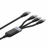 Unitek 3-in-1 Type-C to Lightning Micro USB Charging Cable Black 1.5m C14101BK