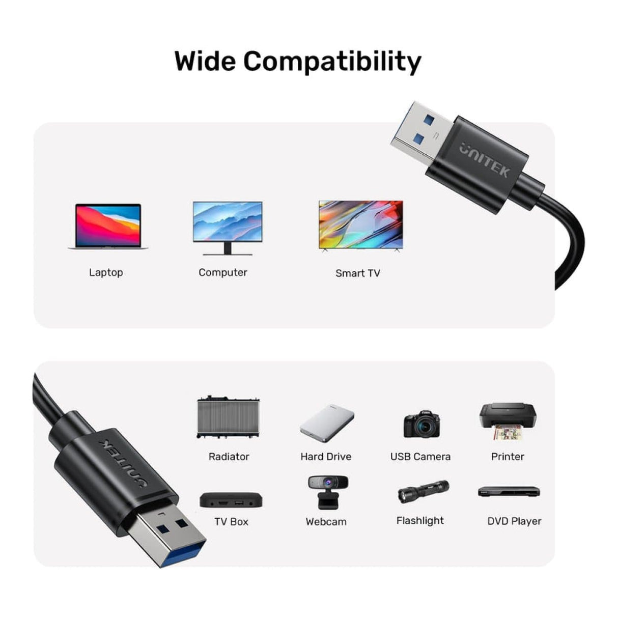 Unitek Type-A Male to Male USB 3.0 Cable 1.5m C14102BK03-1.5M