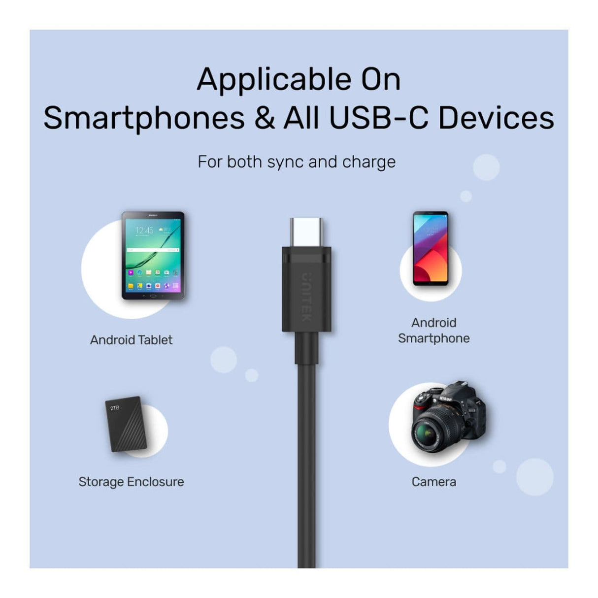 Unitek 2m USB 3.0 to USB-C Charging Cable C14103BK-2M