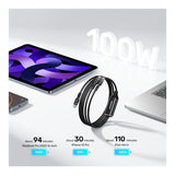 Unitek 2-in-1 100W Type-C Cable 1.8m C14146ABK-1.8M
