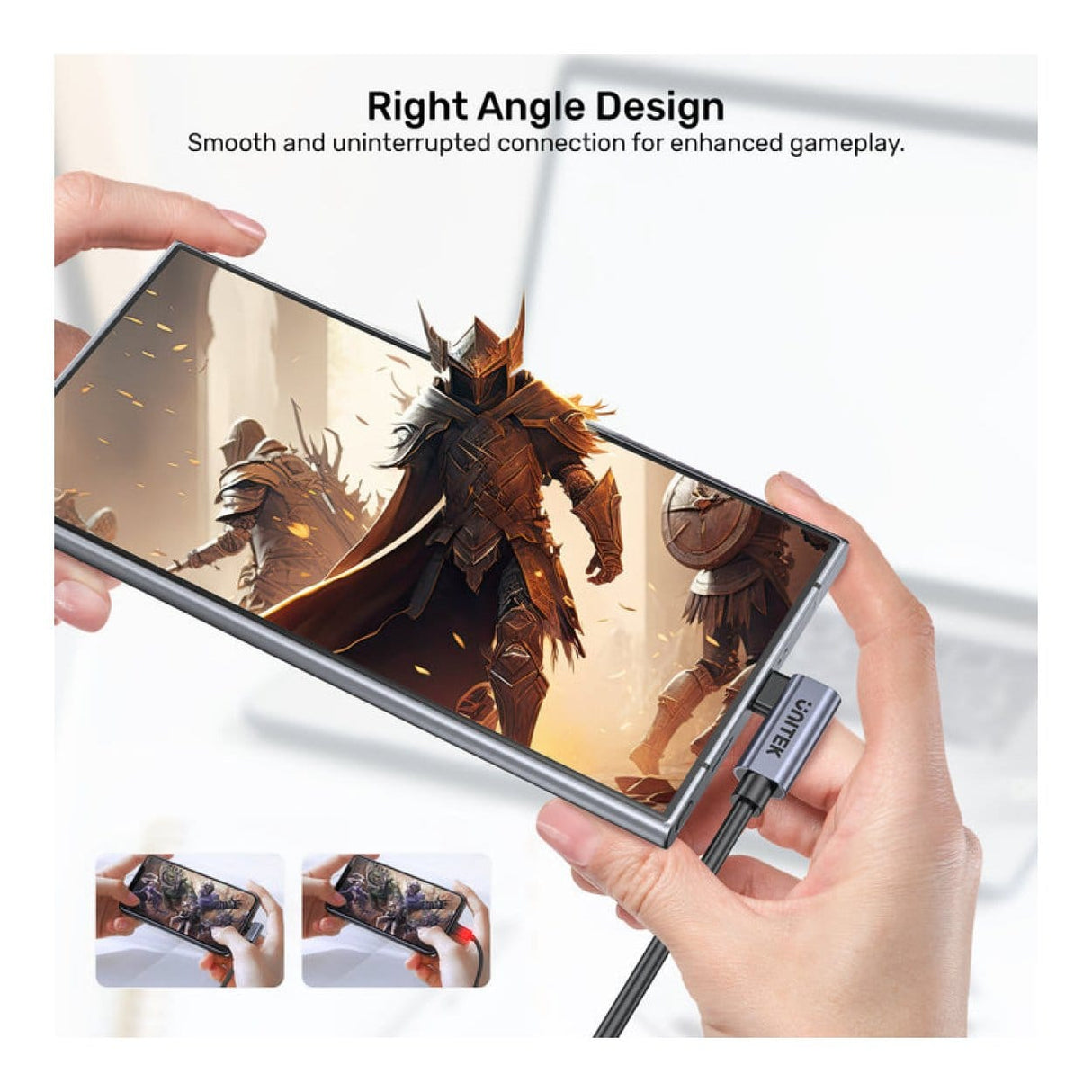 Unitek 1m PD 100W USB-C Right Angle Cable C14147ABK01-1M