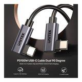 Unitek 1m PD 100W USB-C Right Angle Cable C14147ABK01-1M