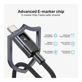Unitek 60W Type-C Male to Male Charging Cable 2m with LED Display C14158ABK-2M