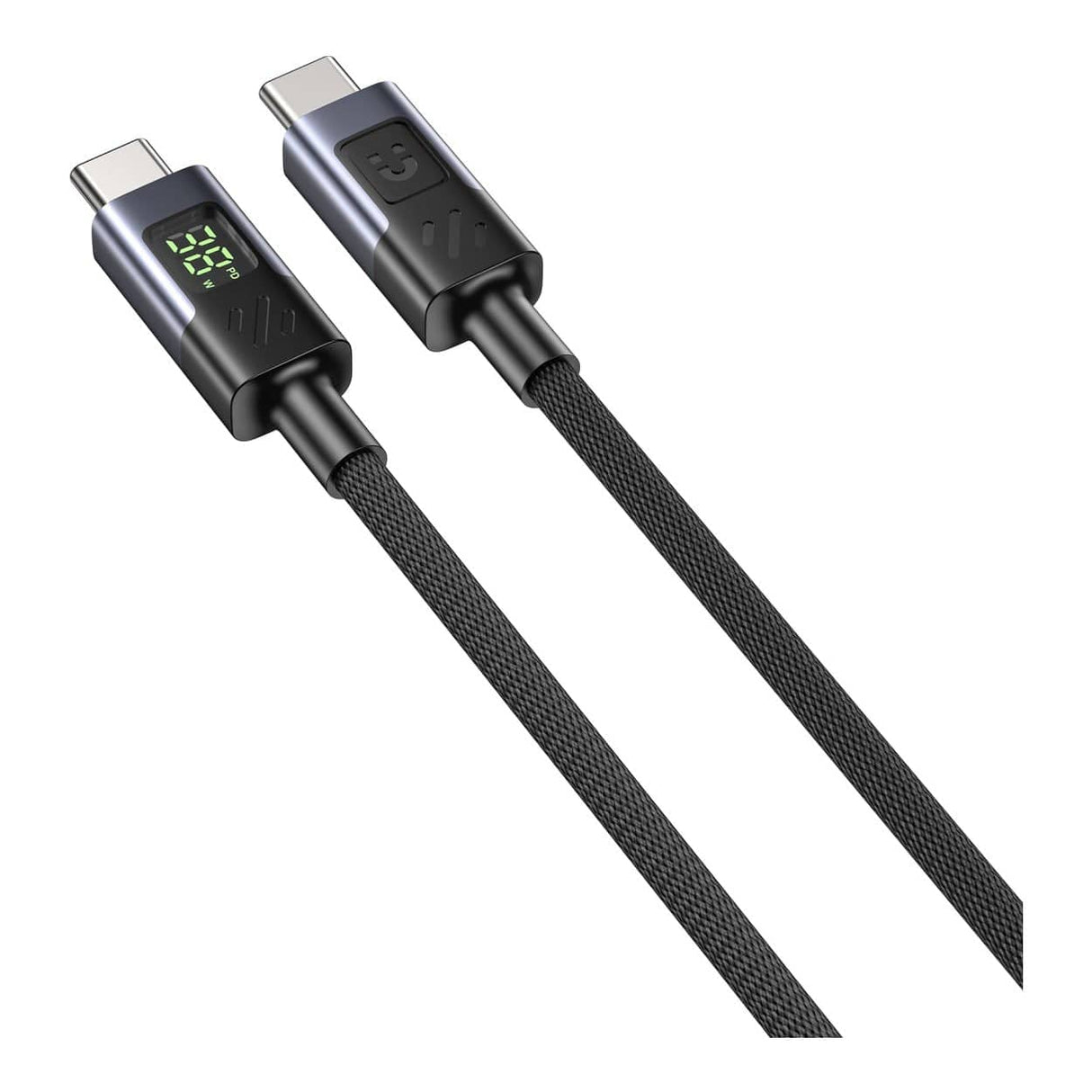 Unitek 60W Type-C Male to Male Charging Cable 2m with LED Display C14158ABK-2M