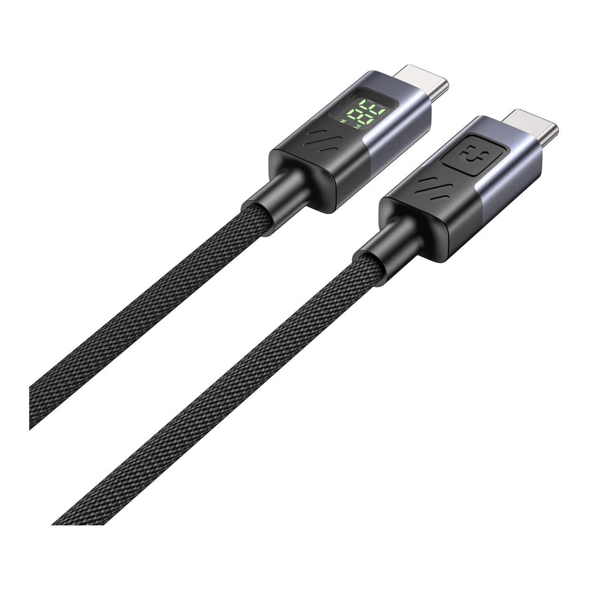 Unitek 60W Type-C Male to Male Charging Cable 2m with LED Display C14158ABK-2M