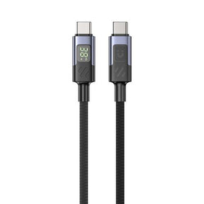 Unitek USB-C to USB-C PD 60W USB 2.0 Charging Cable with LED Display 1m Black C14158ABK01-1M