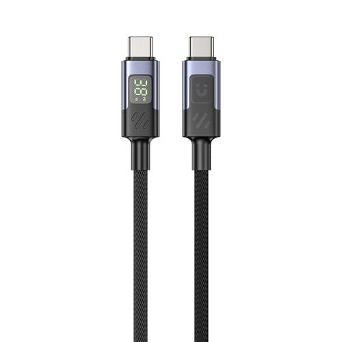 Unitek USB-C to USB-C PD 60W USB 2.0 Charging Cable with LED Display 1m Black C14158ABK01-1M