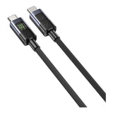 Unitek USB-C to USB-C PD 60W USB 2.0 Charging Cable with LED Display 1m Black C14158ABK01-1M