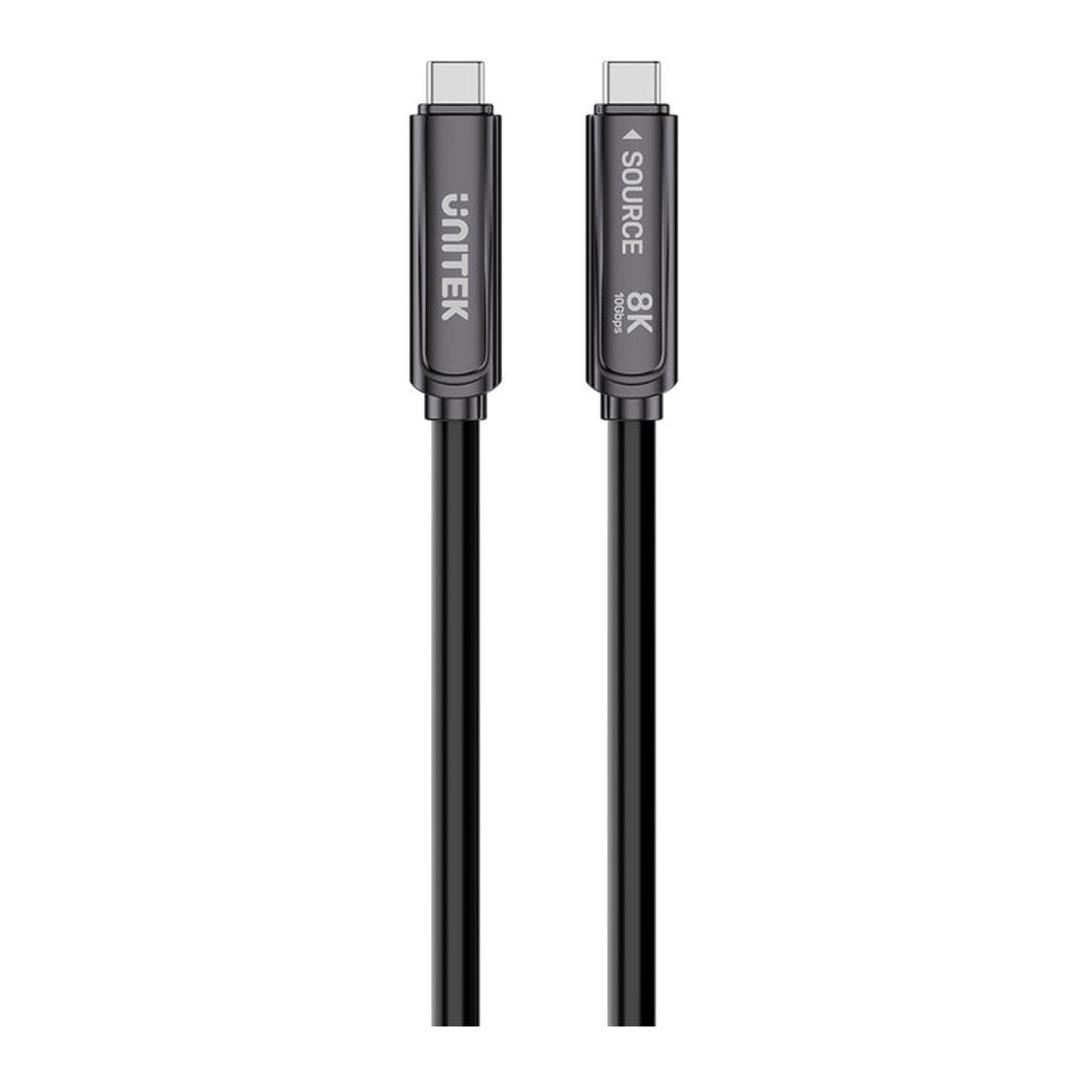 Unitek 8K Fibre Optic USB-C to USB-C Cable 10Gbps 60W 10m Black C14178A-10M