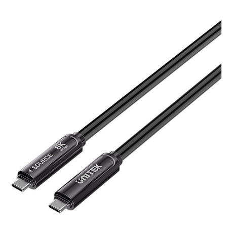Unitek 8K Fibre Optic USB-C to USB-C Cable 10Gbps 60W 5m Black C14178A-5M