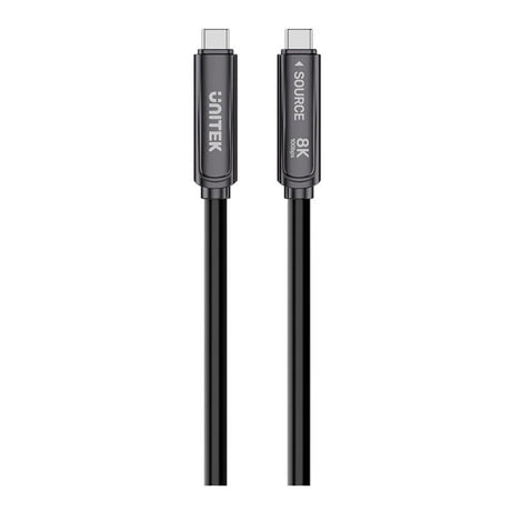 Unitek 8K Fibre Optic USB-C to USB-C Cable 10Gbps 60W 5m Black C14178A-5M
