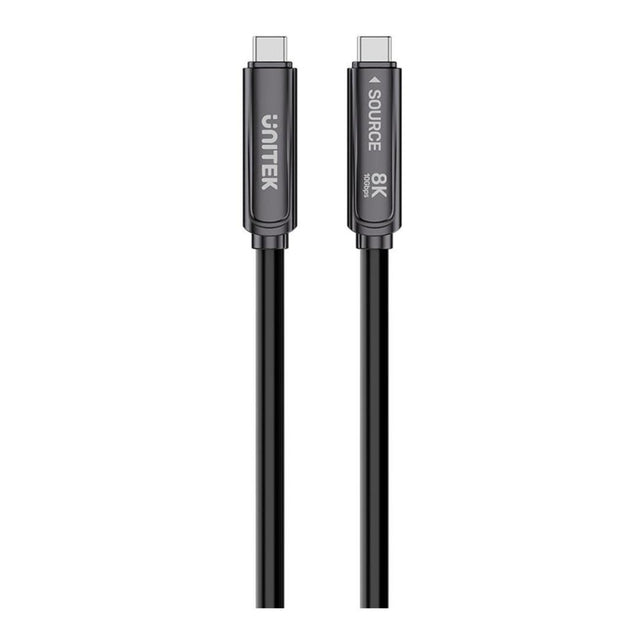 Unitek 8K Fibre Optic USB-C to USB-C Cable 10Gbps 60W 5m Black C14178A-5M
