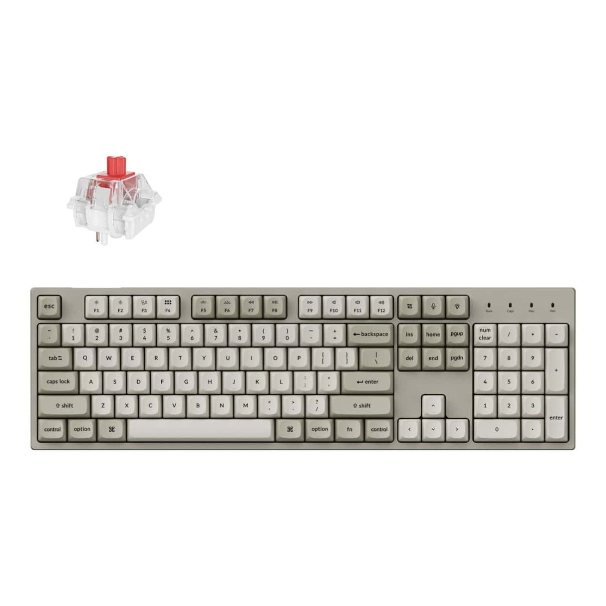 Keychron C2 Pro 100 8K Super Red Switch RGB Wired Custom Mechanical Keyboard C2PX-M1