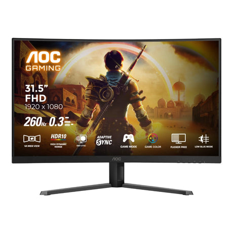 AOC G4 C32G42ZE 31.5-inch 1920 x 1080p FHD 16:9 260Hz 0.3ms LED VA Curved Gaming Monitor