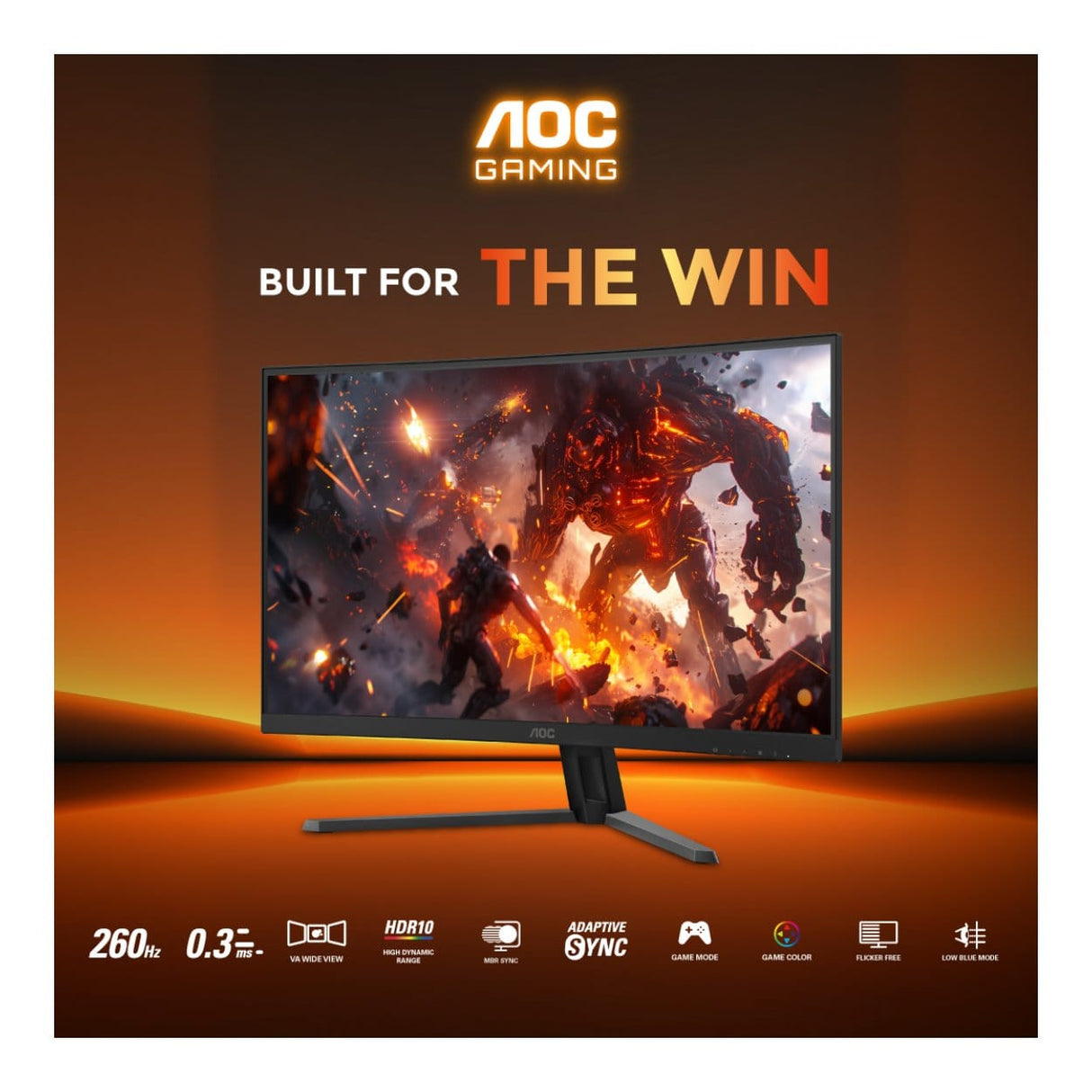 AOC G4 C32G42ZE 31.5-inch 1920 x 1080p FHD 16:9 260Hz 0.3ms LED VA Curved Gaming Monitor