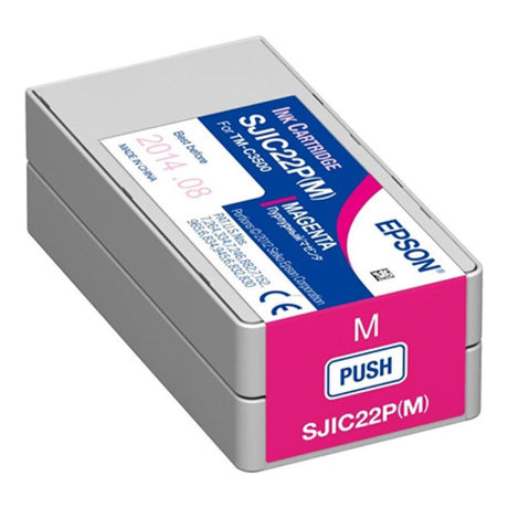 Epson SJIC22P-M Magenta Ink Cartridge for Epson TM-C3500 and ColorWorks C3500 Label Printer C33S020603