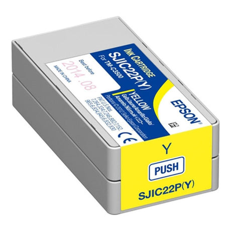Epson SJIC22P-Y Yellow Ink Cartridge for Epson TM-C3500 and ColorWorks C3500 Label Printer C33S020604
