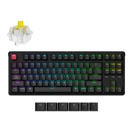 KeyChron C3 Pro 8K QMK Wired Custom Mechanical Keyboard - Black C3PX-H4