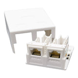 Unbranded CAT6 UTP 2-Port RJ45 Surface Wall Box 50U C6-UT-2P-SWB