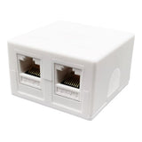 Unbranded CAT6 UTP 2-Port RJ45 Surface Wall Box 50U C6-UT-2P-SWB
