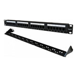 Unbranded CAT6 UTP 24-Port Rack Mount Patch Panel with Support Bar C6-UTP-PP-24
