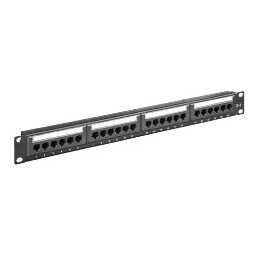 Unbranded CAT6 UTP 24-Port Rack Mount Patch Panel with Support Bar C6-UTP-PP-24