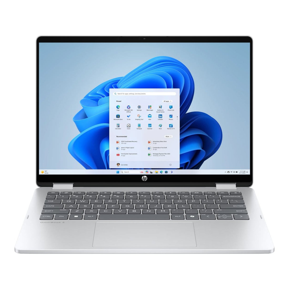 HP OmniBook 5 Flip 14-fp0001ni 14-inch 2K 2-in-1 Laptop - Intel Core 7 150U 1TB SSD 16GB RAM Win 11 Home Silver