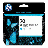 HP 70 Matte Black and Cyan Printhead C9404A