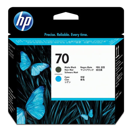 HP 70 Matte Black and Cyan Printhead C9404A
