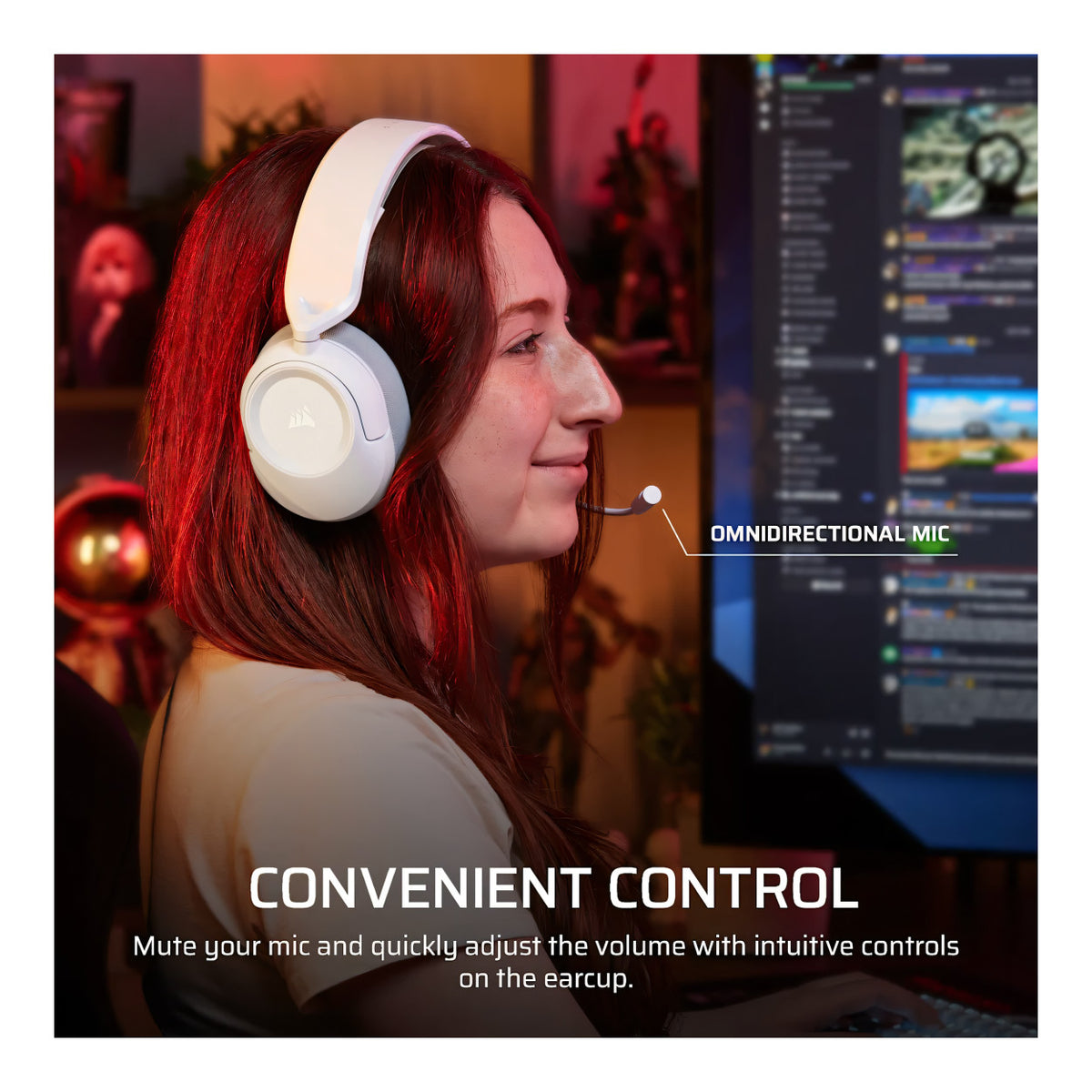 Corsair HS35 v3 Wired Gaming Headset - White CA-9011400-WW