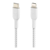 Belkin BoostCharge Pro 1m Braided USB-C to Lightning Cable - White CAA004BT1MWH