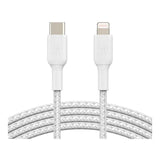 Belkin BoostCharge Pro 1m Braided USB-C to Lightning Cable - White CAA004BT1MWH