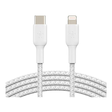 Belkin 2m BoostCharge 30W Braided USB-C to Lightning Cable White CAA004BT2MWH