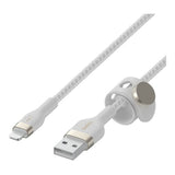 Belkin BoostCharge Pro Flex USB-A Cable with Lightning Connector White CAA010BT3MWH