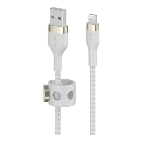 Belkin BoostCharge Pro Flex USB-A Cable with Lightning Connector White CAA010BT3MWH