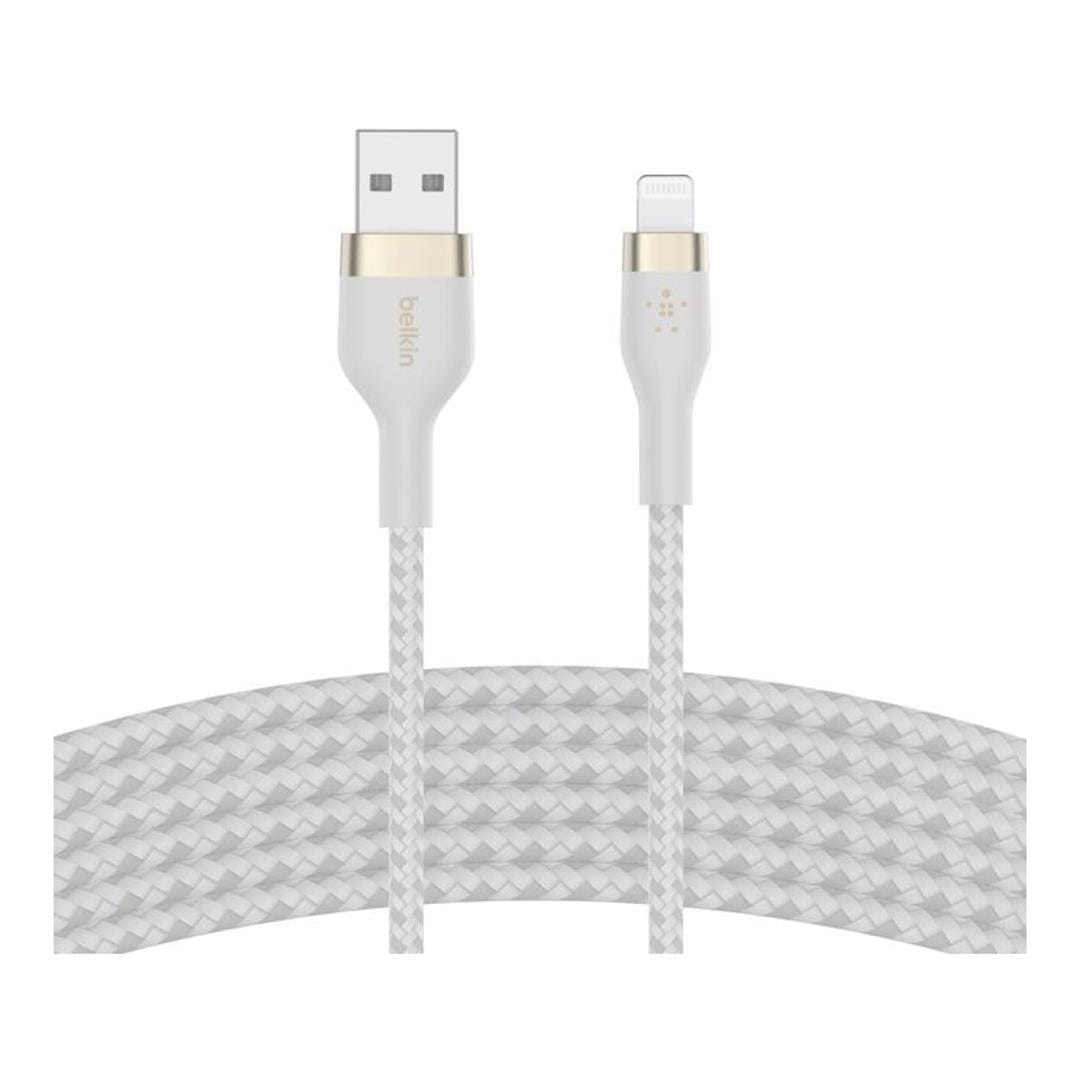 Belkin BoostCharge Pro Flex USB-A Cable with Lightning Connector White CAA010BT3MWH