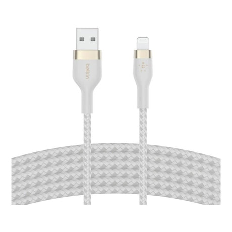 Belkin BoostCharge Pro Flex USB-A Cable with Lightning Connector White CAA010BT3MWH