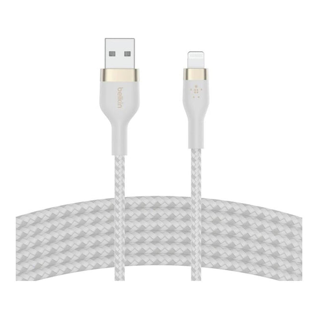 Belkin BoostCharge Pro Flex USB-A Cable with Lightning Connector White CAA010BT3MWH