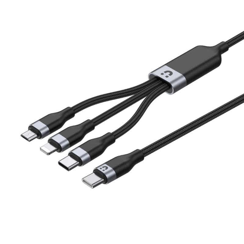 Unitek 3-in-1 1.5M USB-C to Lightning Micro USB Charging Cable Black CAB-3IN1-C14101B-1.5