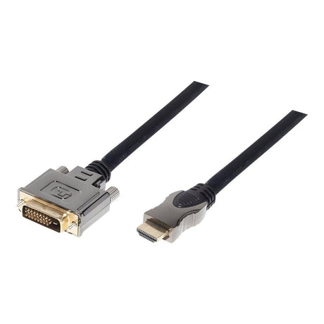 VCOM CG483G-5.0 5m DVI To HDMI Metal Hood Braided Cable CAB-DVI-HDMI-5M-VM