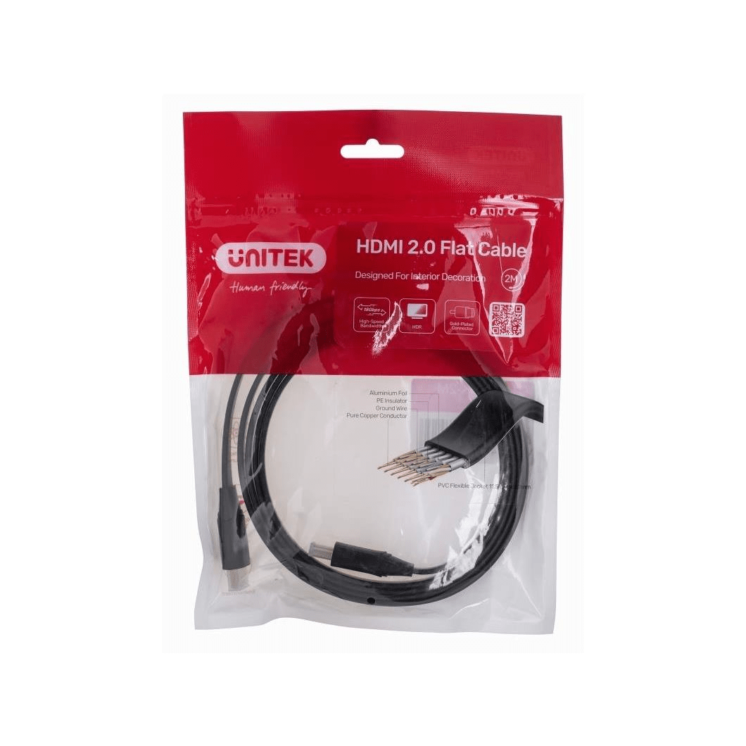 Unitek 2m HDMI 2.0 Flat Cable CAB-HDMI-2M-M-M-FLAT