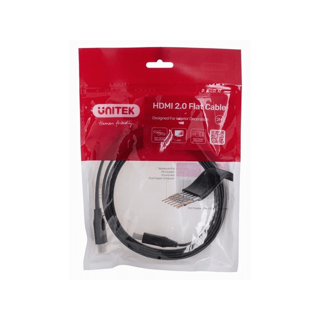 Unitek 2m HDMI 2.0 Flat Cable CAB-HDMI-2M-M-M-FLAT