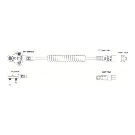 LinkQnet 0.6-1.8m Dedicated IEC C5 Clover Coiled Power Cable CAB-PWR-D-CLO-CURL