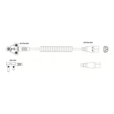LinkQnet 0.6-1.8m Dedicated IEC C15 Hot-Socket Coiled Power Cable CAB-PWR-D-K-CURLY